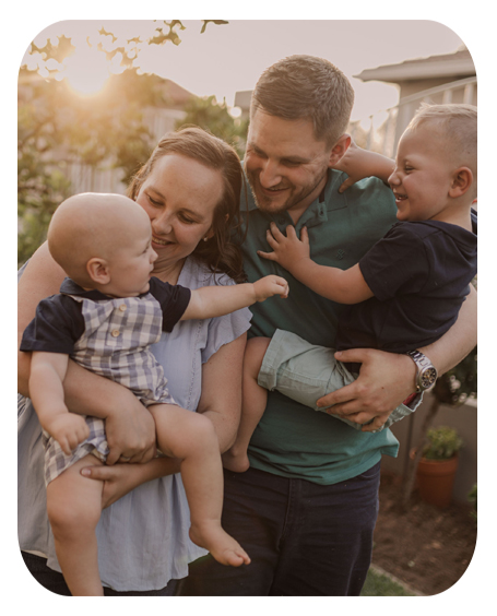 Dr Andrian Dreyer with his wife and two children.